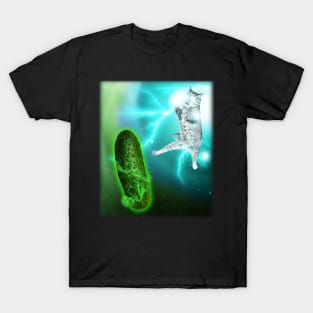 Cat Fighting Cucumber T-Shirt